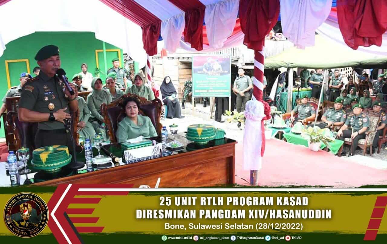 25 Unit RTLH Program Kasad Diresmikan Pangdam XIV/Hasanuddin