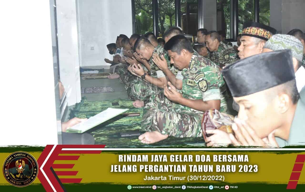 Rindam Jaya Gelar Doa Bersama Jelang Pergantian Tahun Baru 2023