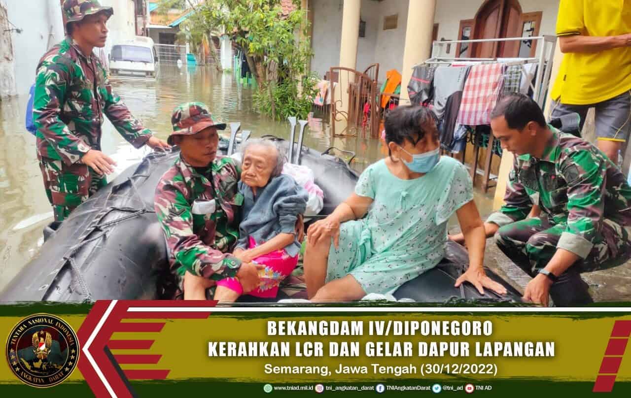Semarang Direndam Banjir, Bekangdam IV/Diponegoro Kerahkan LCR dan Gelar Dapur Lapangan