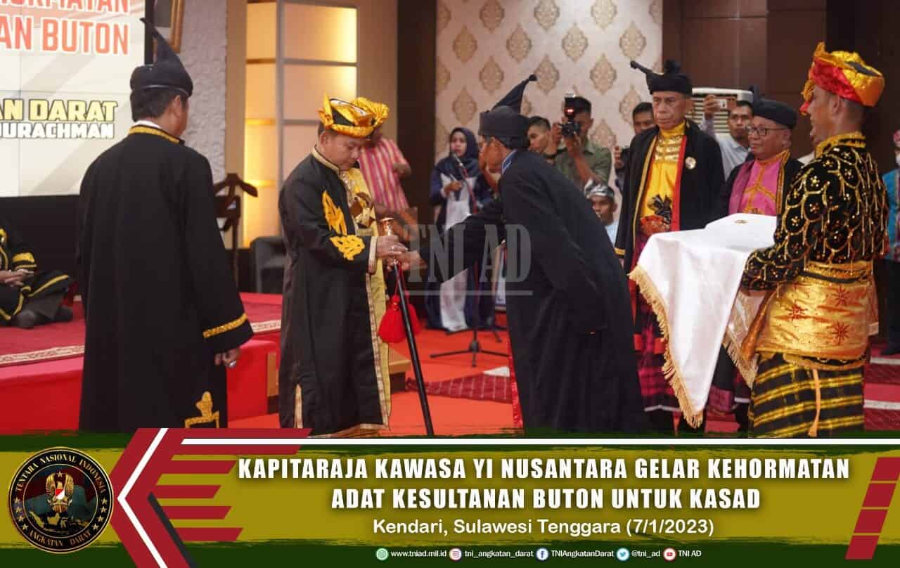 Kapitaraja Kawasa Yi Nusantara Gelar Kehormatan Adat Kesultanan Buton Untuk Kasad