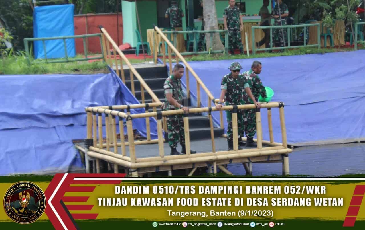 Dandim 0510/Tigaraksa Dampingi Kunker Danrem 052/Wijayakrama Tinjau Kawasan Food Estate Di Desa Serdang Wetan