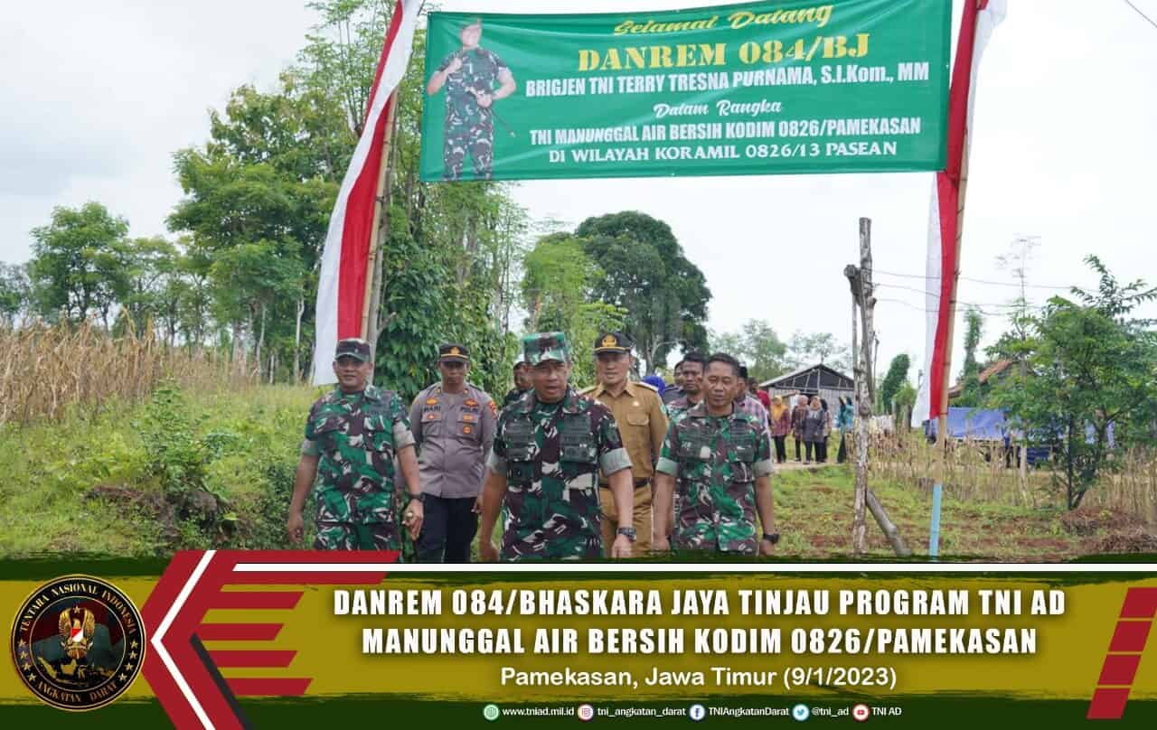 Danrem 084/Bhaskara Jaya Tinjau Program TNI AD Manunggal Air Bersih Kodim 0826/Pamekasan