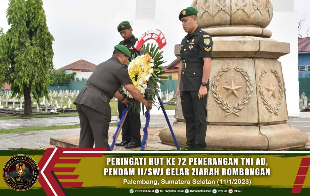 Peringati HUT ke 72 Penerangan TNI AD, Pendam II/Swj Gelar Ziarah Rombongan