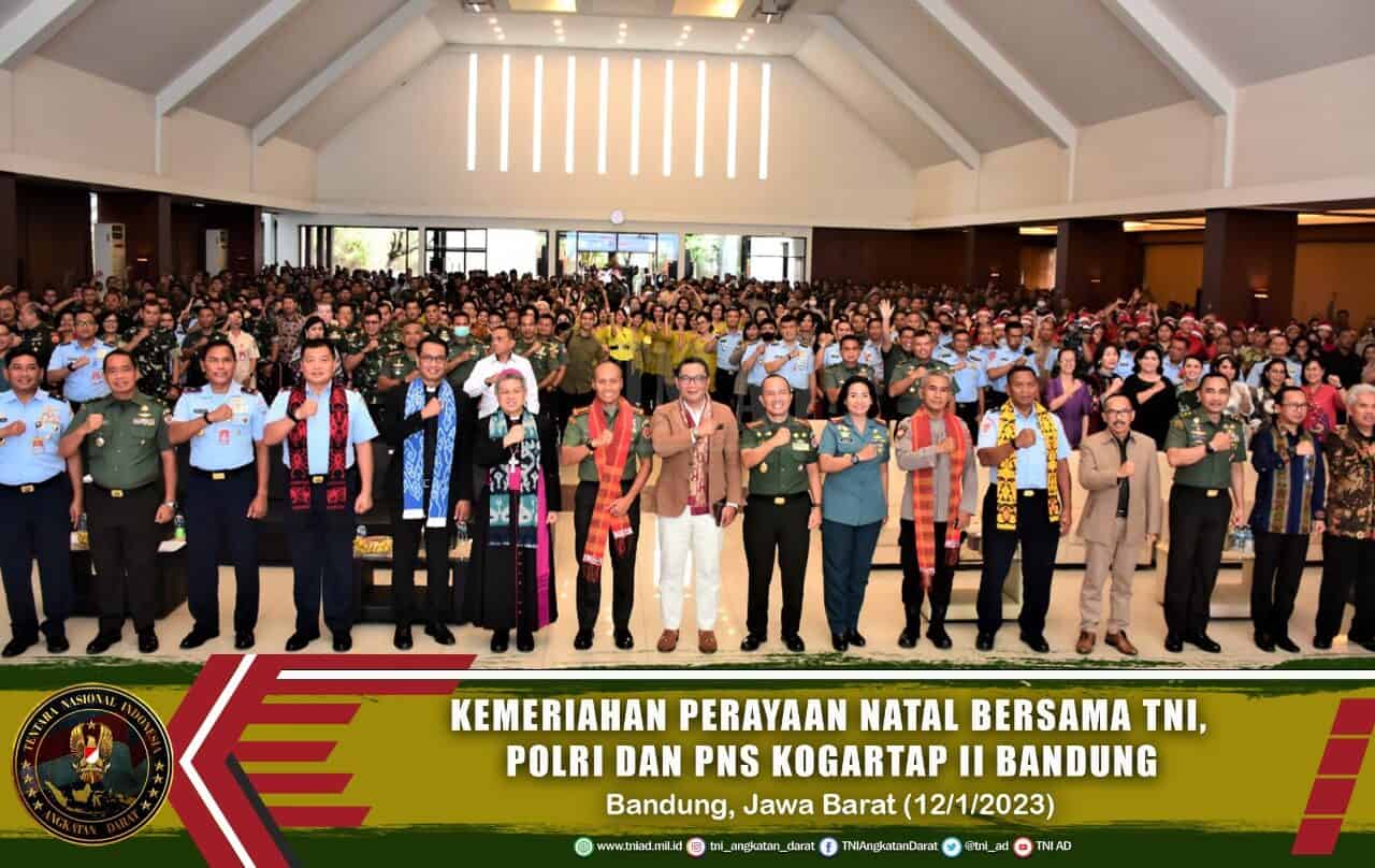 Kemeriahan Perayaan Natal Bersama TNI, Polri dan PNS Kogartap II Bandung
