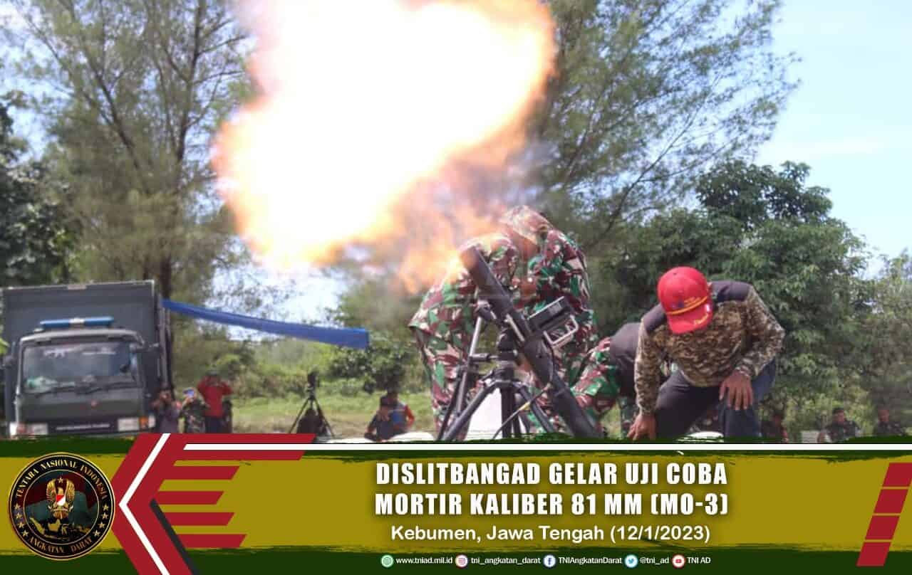 Dislitbangad Gelar Uji Coba Mortir Kaliber 81 MM (MO-3)