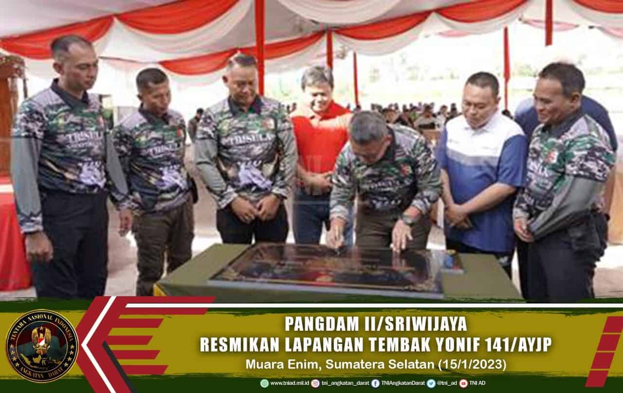 Pangdam II/Sriwijaya Resmikan Lapangan Tembak Yonif 141/AYJP