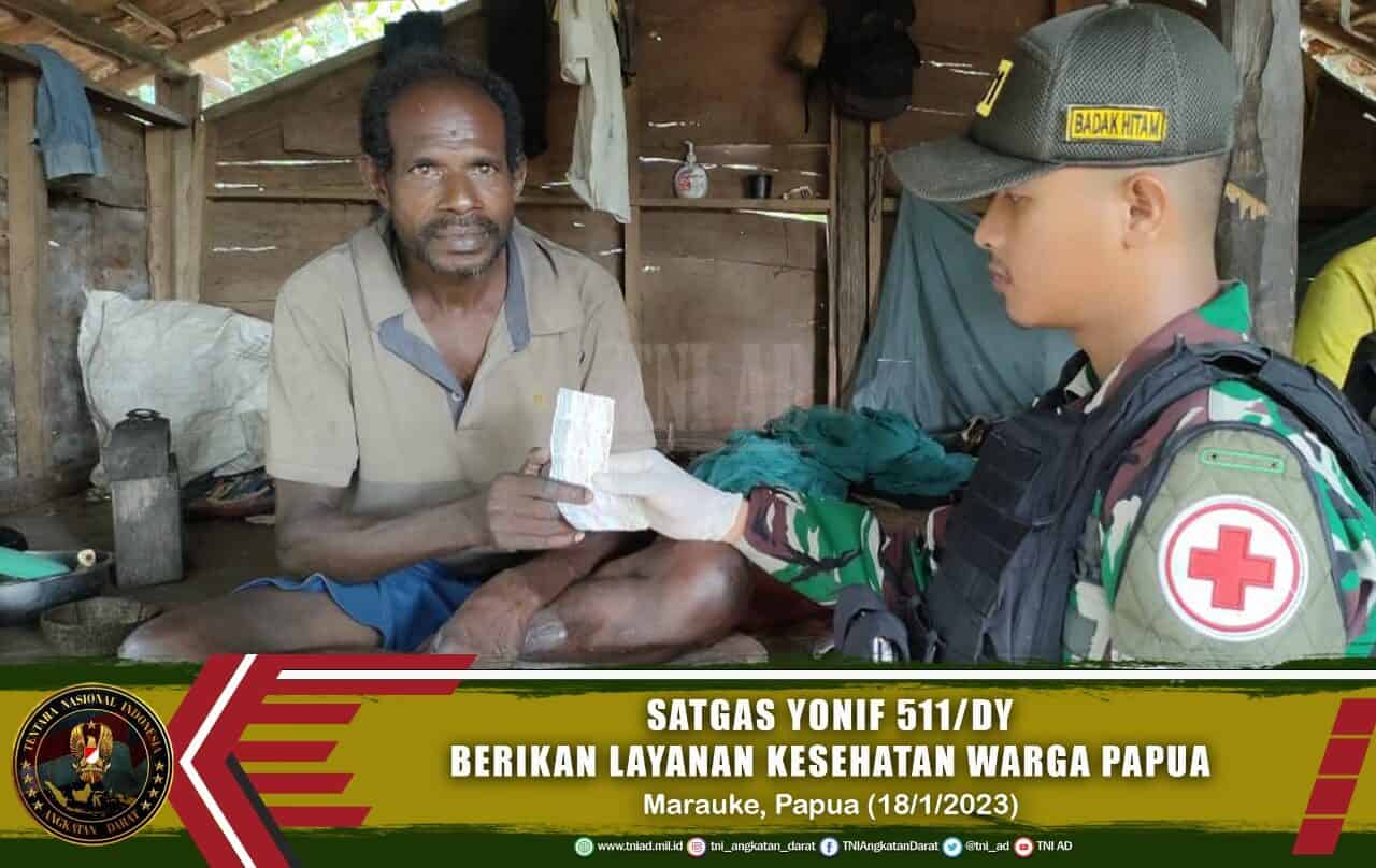 Satgas Yonif 511/DY Berikan Layanan Kesehatan Warga Papua