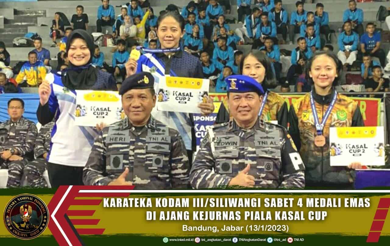 Karateka Kodam III/Siliwangi Sabet 4 Medali Emas di Ajang Kejurnas Piala KASAL Cup