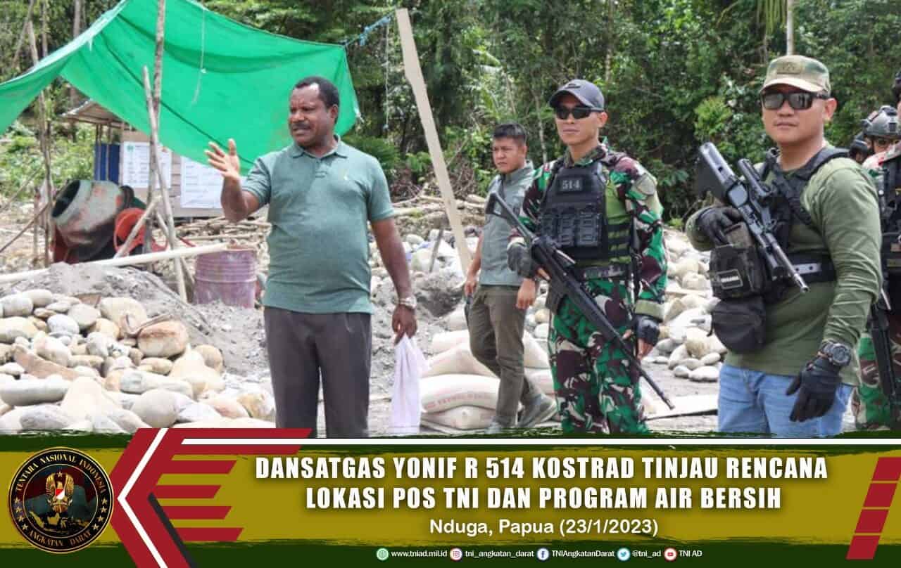 Dansatgas Yonif R 514 Kostrad Bersama Forkopimda Nduga Kompak Tinjau Rencana Lokasi Pos TNI dan Program Air Bersih