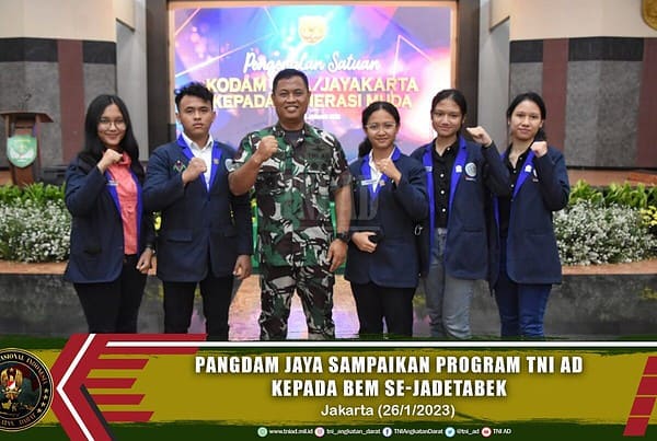 Pangdam Jaya Sampaikan Program TNI AD Kepada BEM se-Jadetabek
