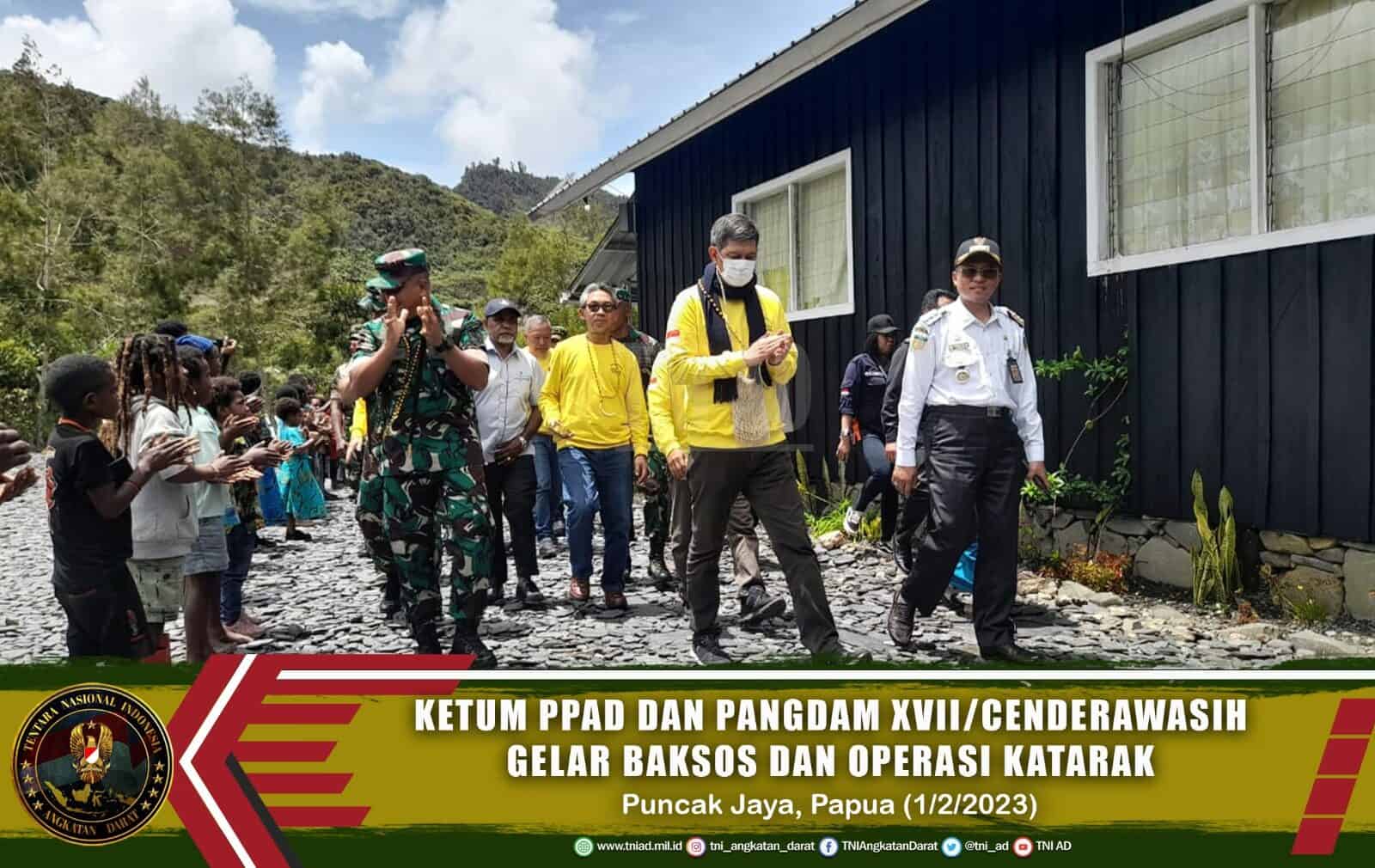 Ketum PPAD dan Pangdam XVII/Cenderawasih Gelar Baksos Dan Operasi Katarak di Kabupaten Puncak Jaya