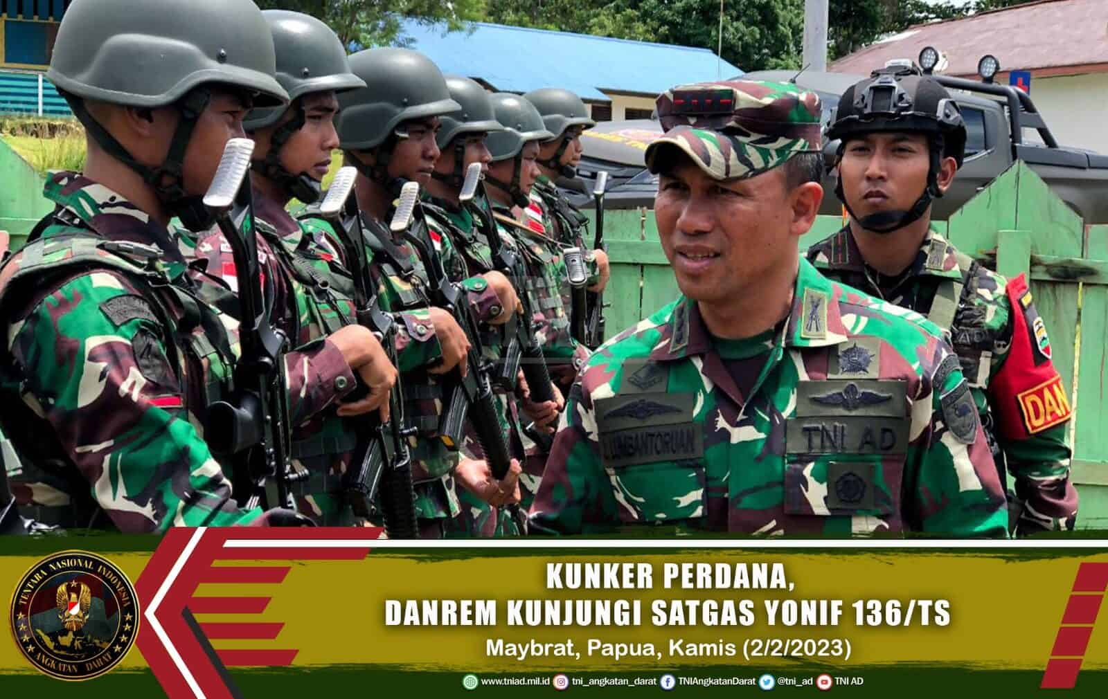 Kunker Perdana, Danrem 181/PVT Kunjungi Pos Satgas Satuan Organik Yonif Raider Khusus 136/TS di Wilayah Maybrat