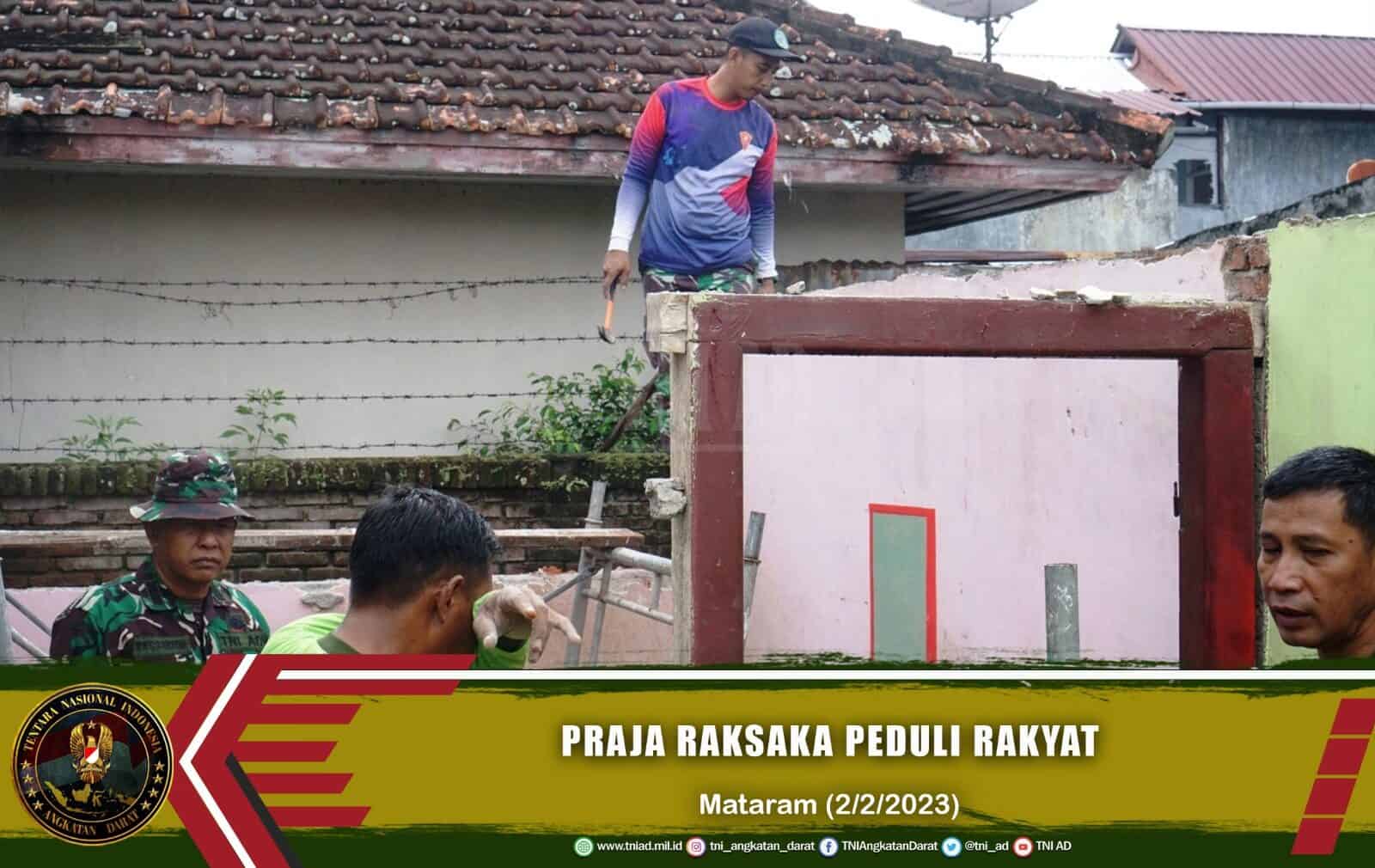 Praja Raksaka Peduli Rakyat, 9 RTLH di Wilayah Kodim 1606/Mataram Dibedah