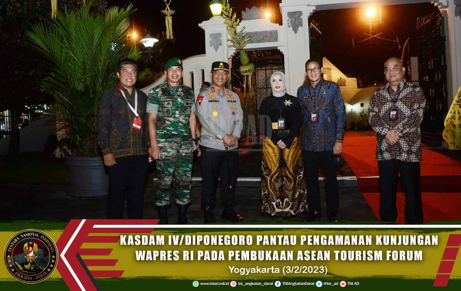 Kasdam IV/Diponegoro Pantau Pengamanan Wapres RI Pada Pembukaan ASEAN Tourism Forum