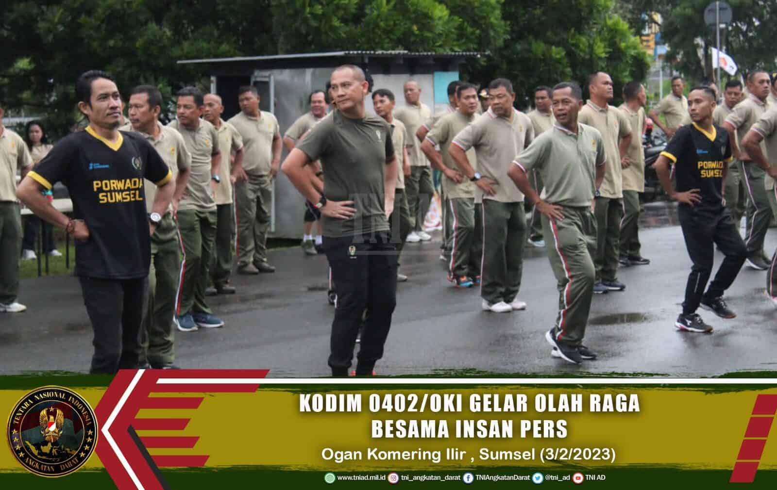 Jalin Silaturahmi Dengan Insan Pers, Kodim 0402 OKI Gelar Olahraga Bersama