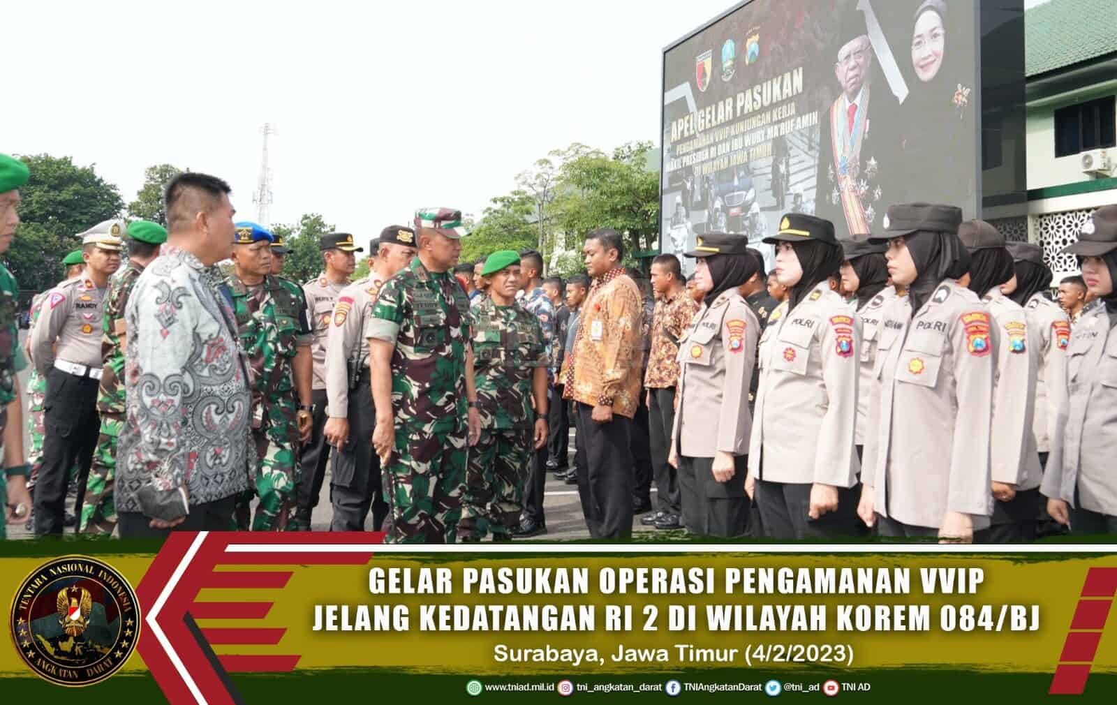 Gelar Pasukan Operasi Pengamanan VVIP Jelang Kedatangan RI 2 di Wilayah Korem 084/BJ