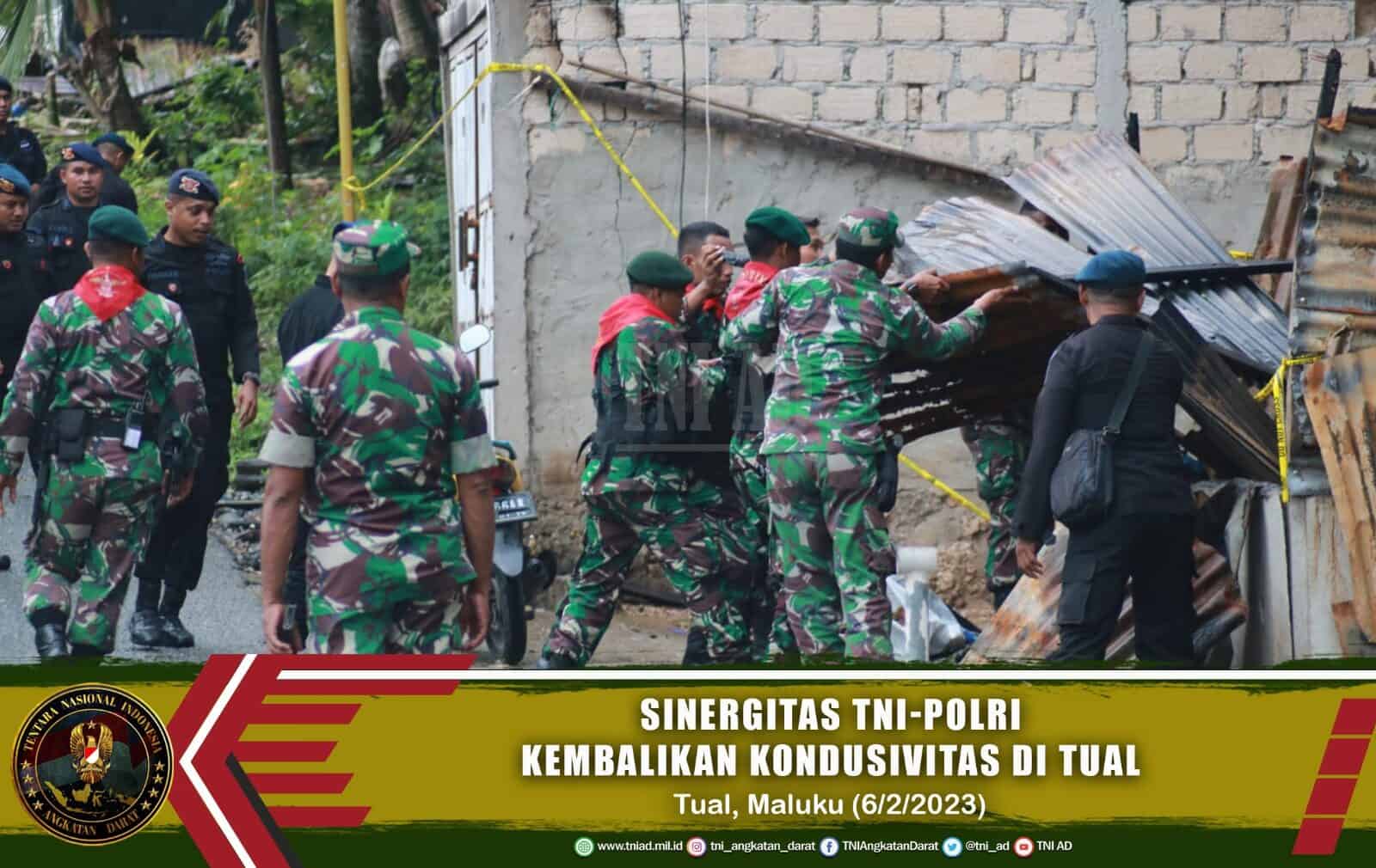 Sinergitas TNI-Polri Kembalikan Kondusivitas di Tual