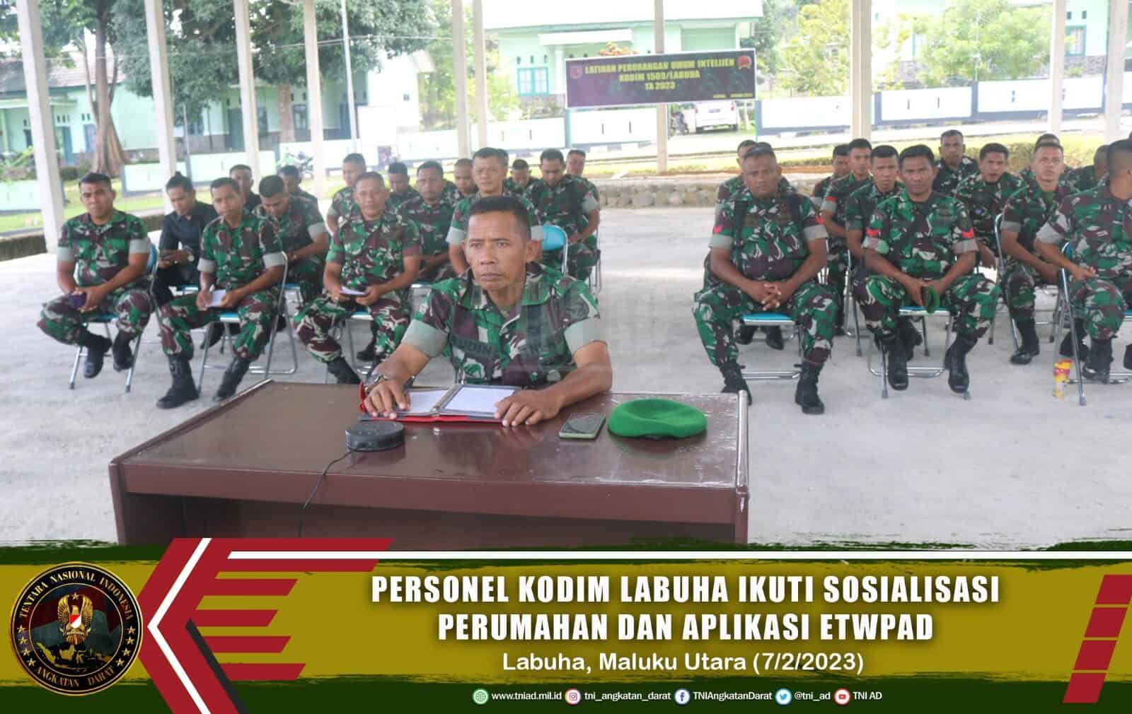 Personel Kodim Labuha Ikuti Sosialisasi Perumahan dan Aplikasi ETWPAD