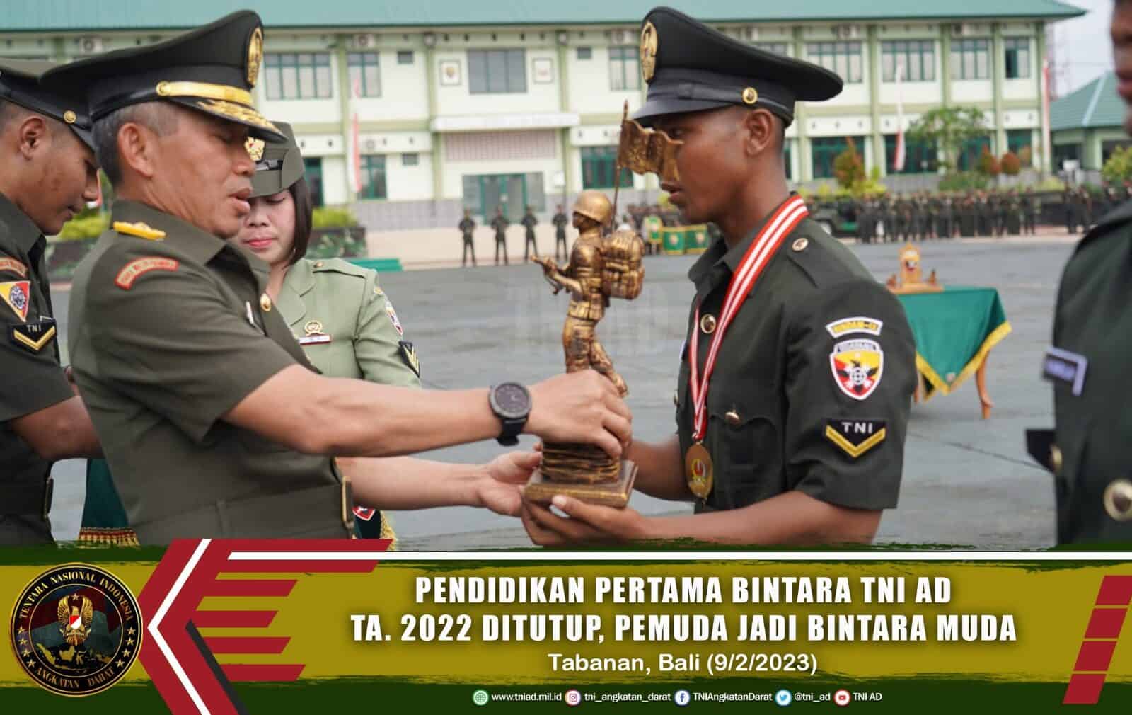 Pendidikan Pertama Bintara TNI AD TA. 2022 Ditutup, 161 Pemuda Jadi Bintara Muda