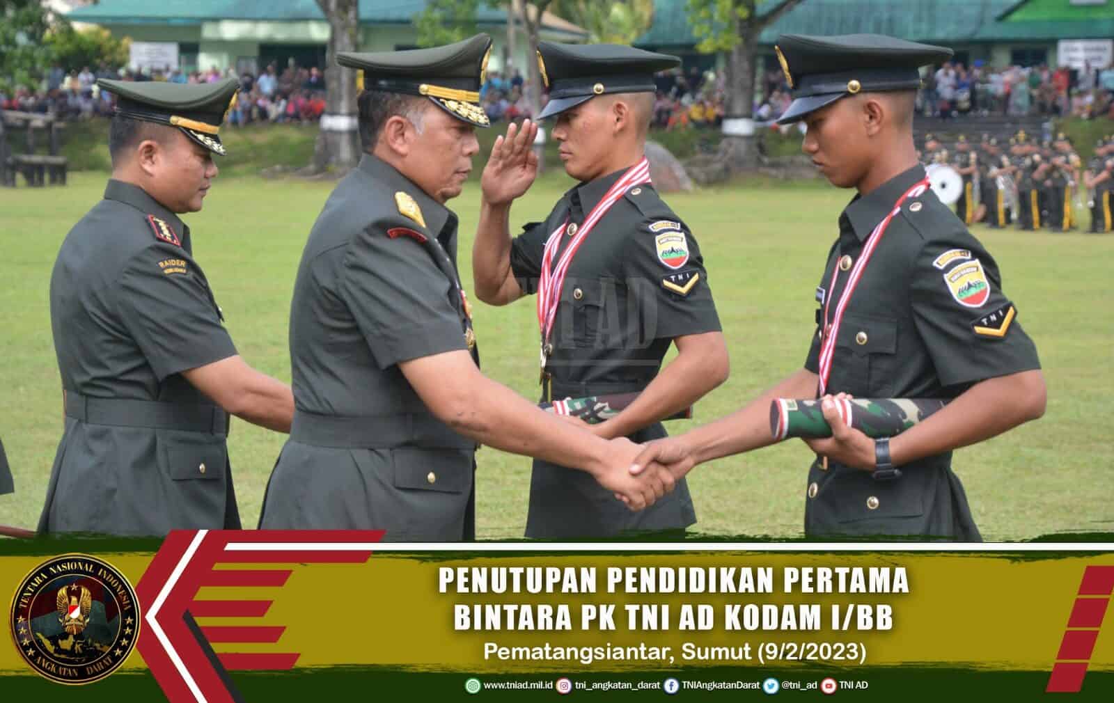 Penutupan Pendidikan Pertama Bintara PK TNI AD Kodam I/BB