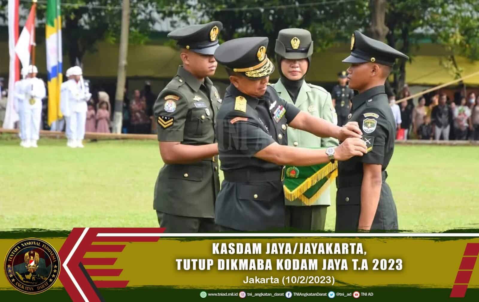 Kasdam Jaya/Jayakarta Tutup Pendidikan Bintara PK TNI AD Kodam Jaya TA 2022