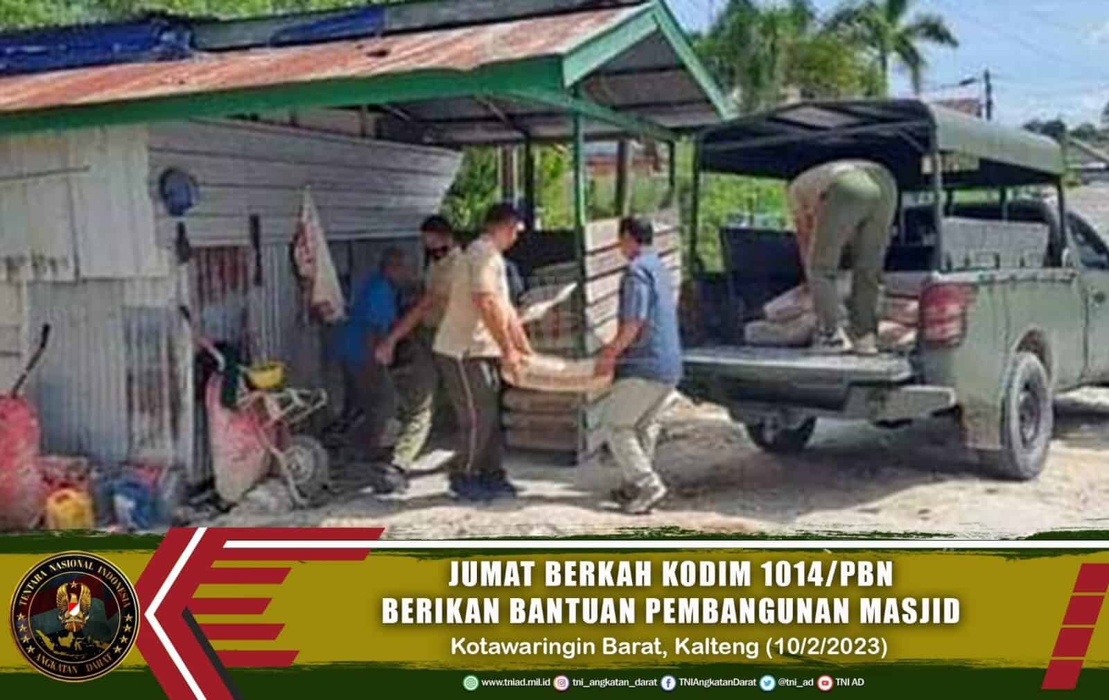 Jumat Berkah Kodim 1014/Pbn Berikan Bantuan Pembangunan Masjid