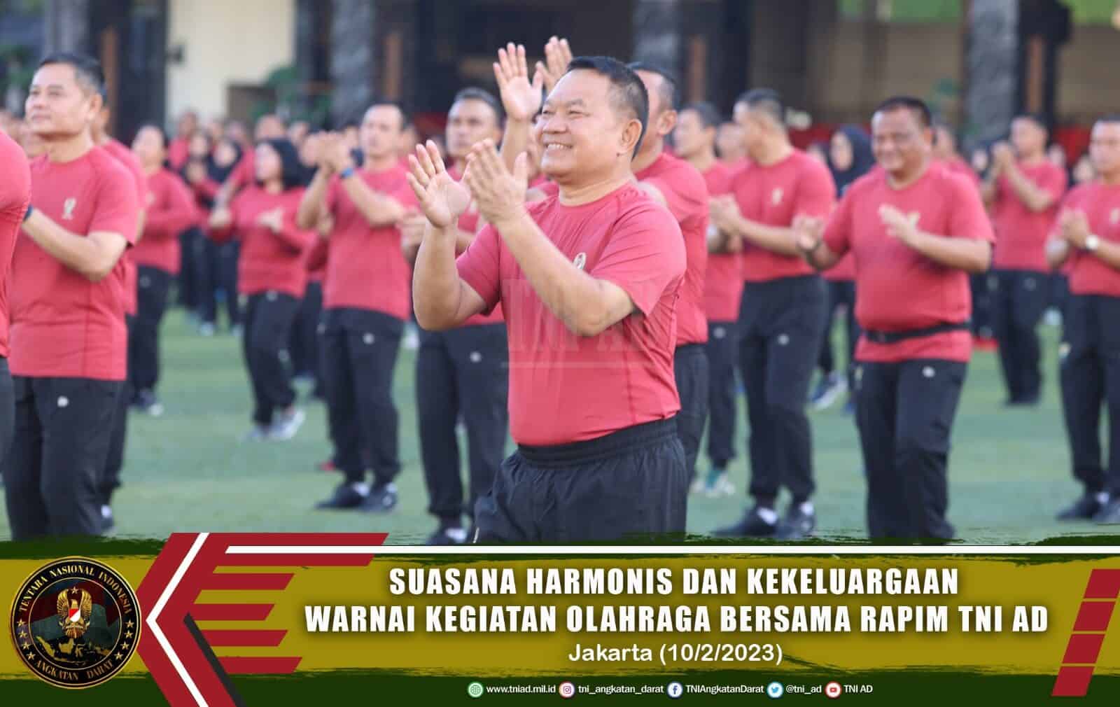 Suasana Harmonis dan Kekeluargaan Warnai Kegiatan Olahraga Bersama Rapim TNI AD
