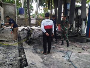 Pasca Kebakaran, Dandim Dampingi Bupati Klungkung Tinjau SPBU Ceningan