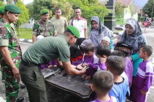 Kodim 0108/Agara Kenalkan Profesi TNI kepada Murid TK IT Arrahman Rusfa