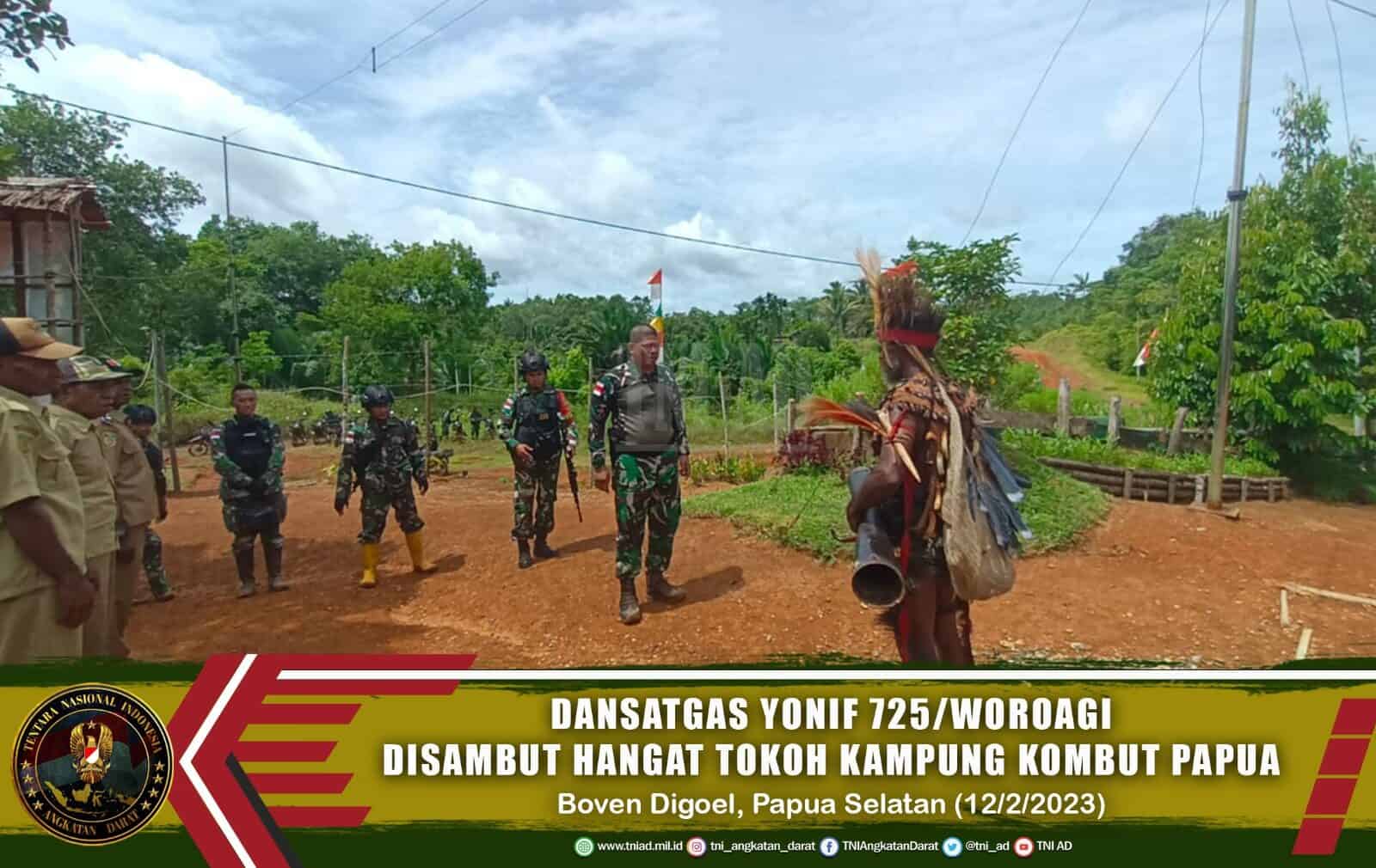 Kunjungan Kerja Dansatgas Yonif 725/Woroagi Disambut Hangat Tokoh Masyarakat Kombut Papua