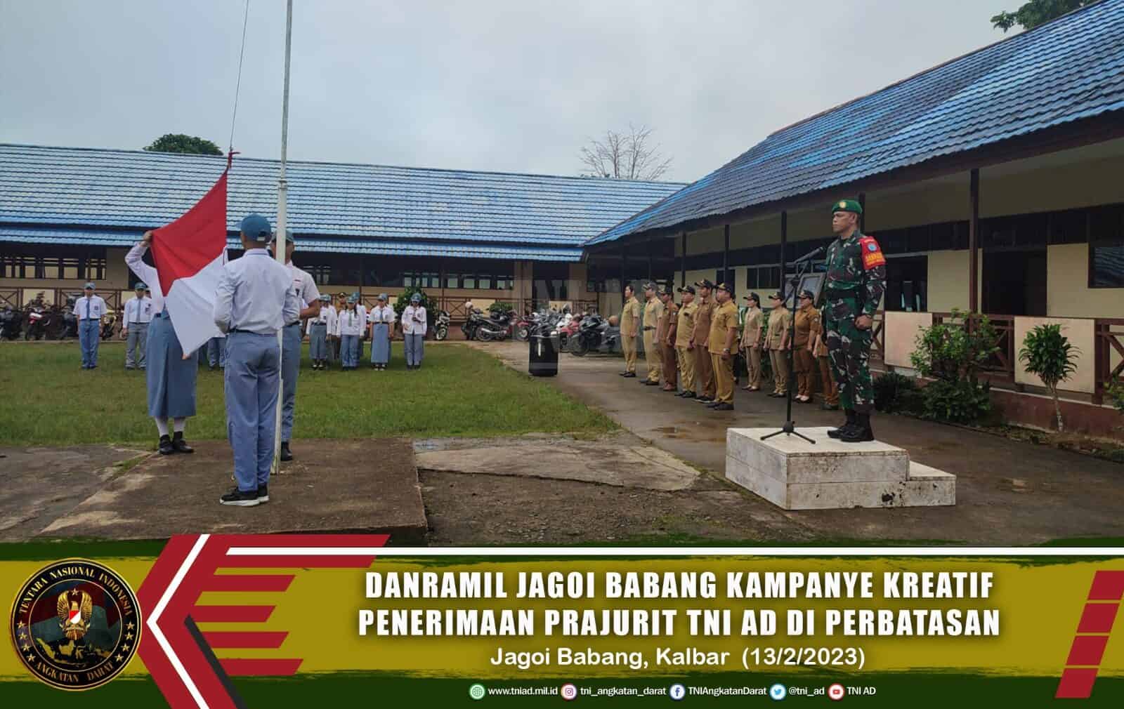 Danramil Jagoi Babang Kampanye Kreatif Penerimaan Prajurit TNI AD di Perbatasan