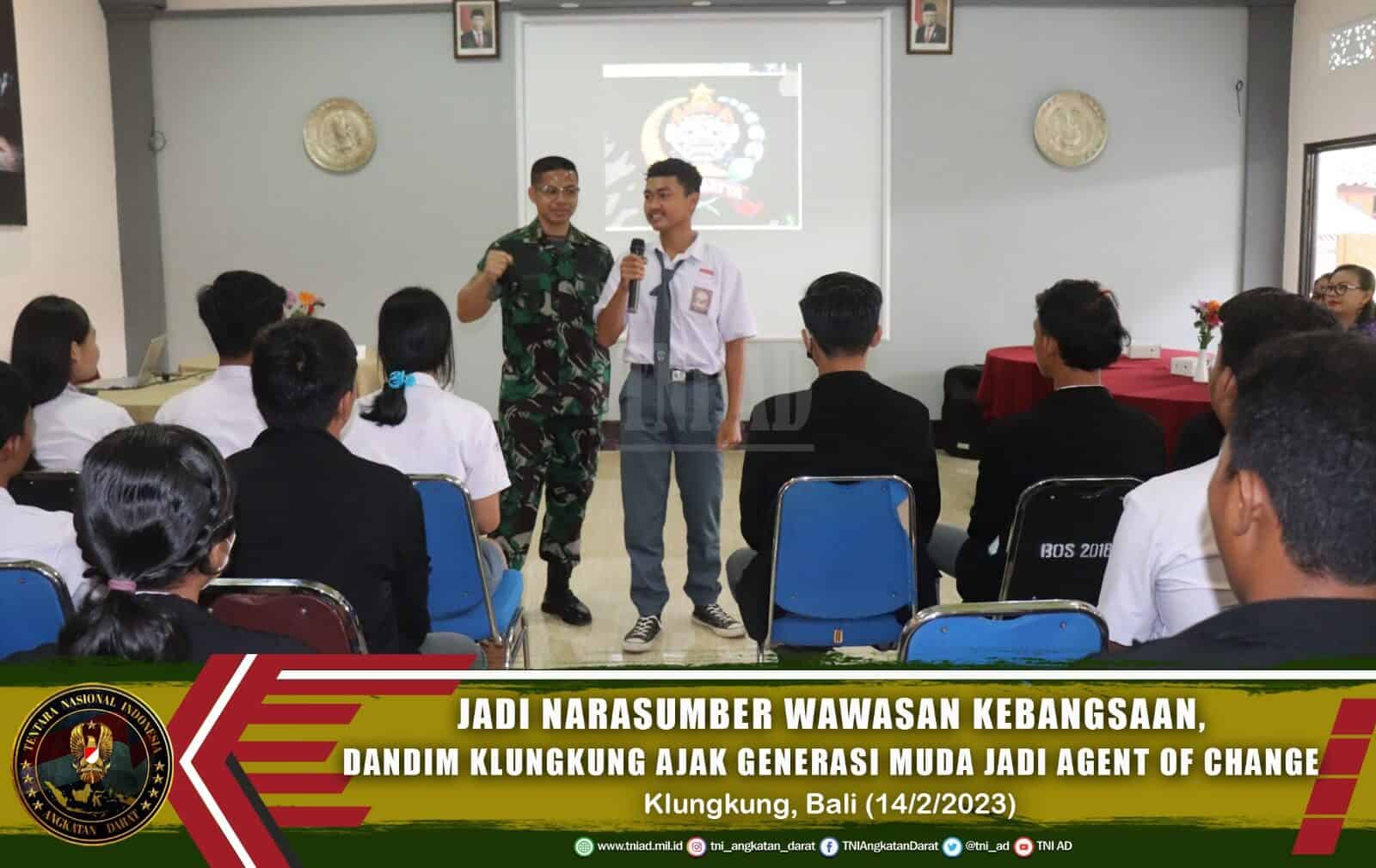 Jadi Narasumber Wawasan Kebangsaan, Dandim Klungkung Ajak Generasi Muda Jadi Agent of Change