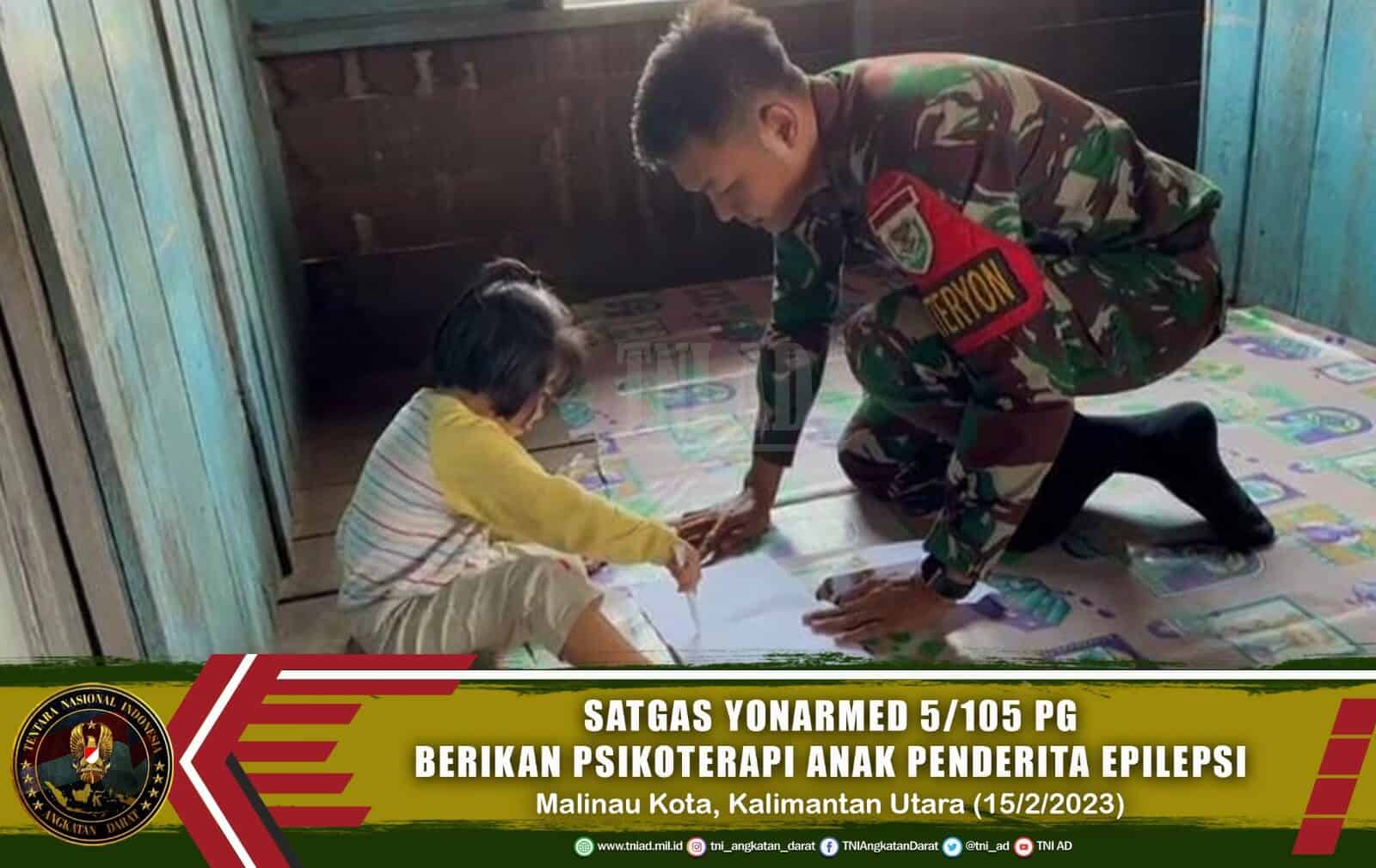 Satgas Yonarmed 5/105 PG Berikan Psikoterapi Anak Penderita Epilepsi