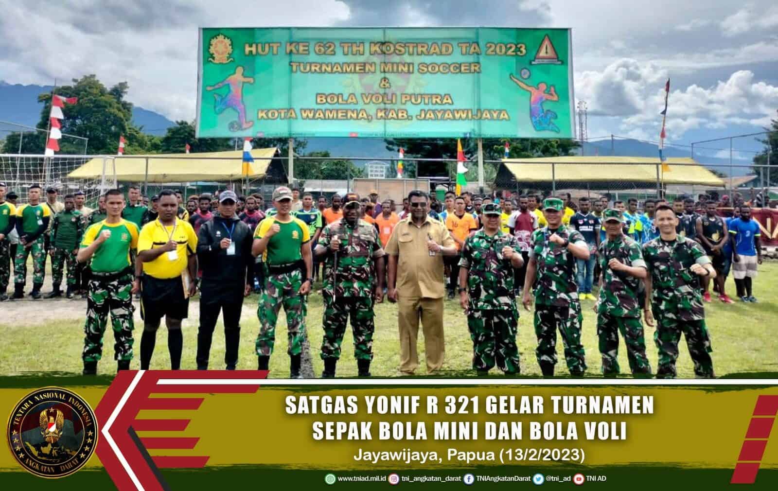 Satgas Yonif R 321/GT Gelar Turnamen Sepak Bola Mini di Kabupaten Jayawijaya Papua, Hadiah Puluhan Juta Rupiah