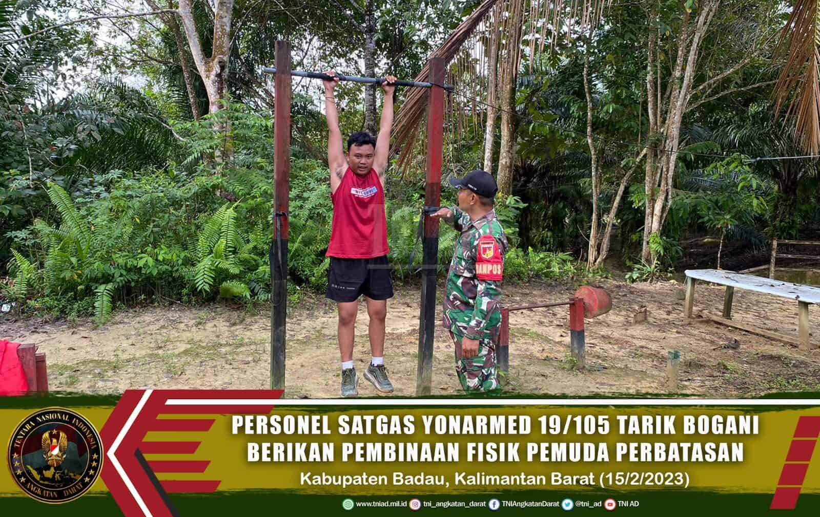 Bantu Wujudkan Cita-Cita, Satgas Yonarmed 19/105 Trk Bogani Latih Pemuda Perbatasan Untuk Jadi Prajurit TNI