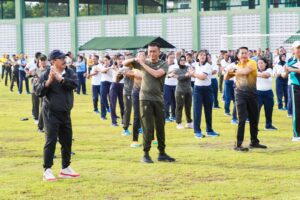 Eratkan Sinergitas, Kodam IX/Udayana Gelar Senam SKJ 88 Bersama Polda dan Forkopimda Bali