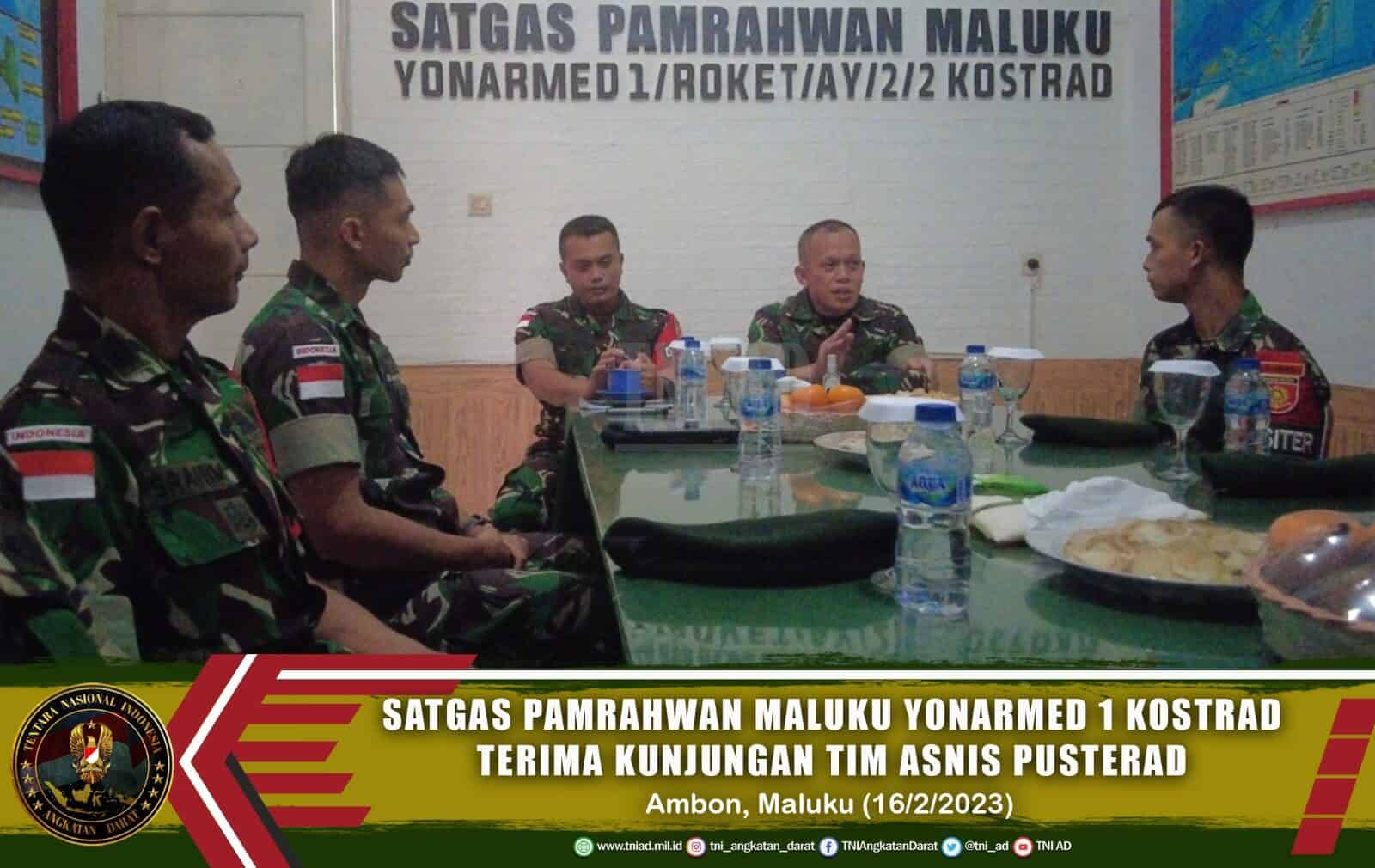 Satgas Pamrahwan Maluku Yonarmed 1 Kostrad Terima Kunjungan Tim Asnis Pusterad