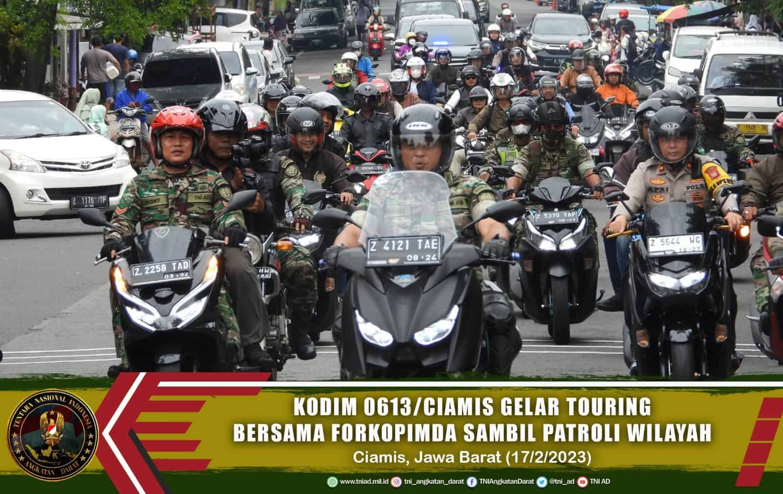 Kodim 0613/Ciamis Gelar Touring Bersama Forkopimda Sambil Patroli Wilayah