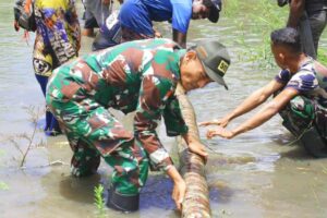 Bantu Tingkatkan Ekonomi Warga, Satgas Yonif 511/DY Perbaiki Jalan Kampung di Papua