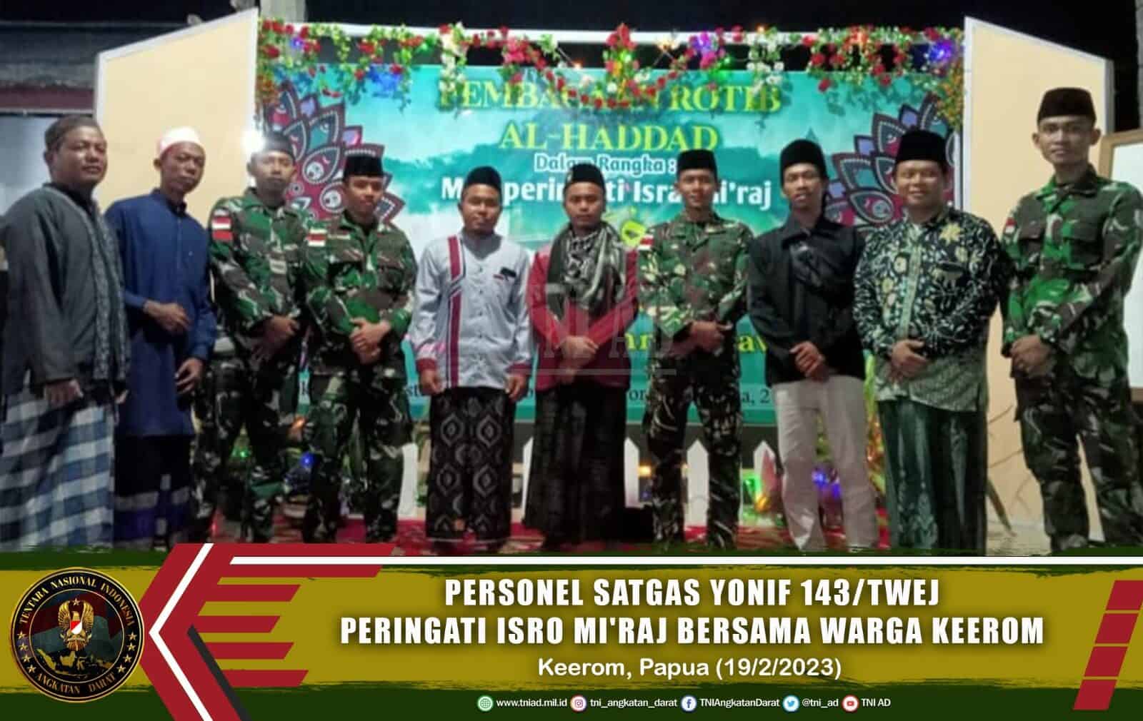 Satgas Yonif 143/TWEJ Peringati Isra’ Mi’raj Bersama Warga Di Perbatasan RI PNG