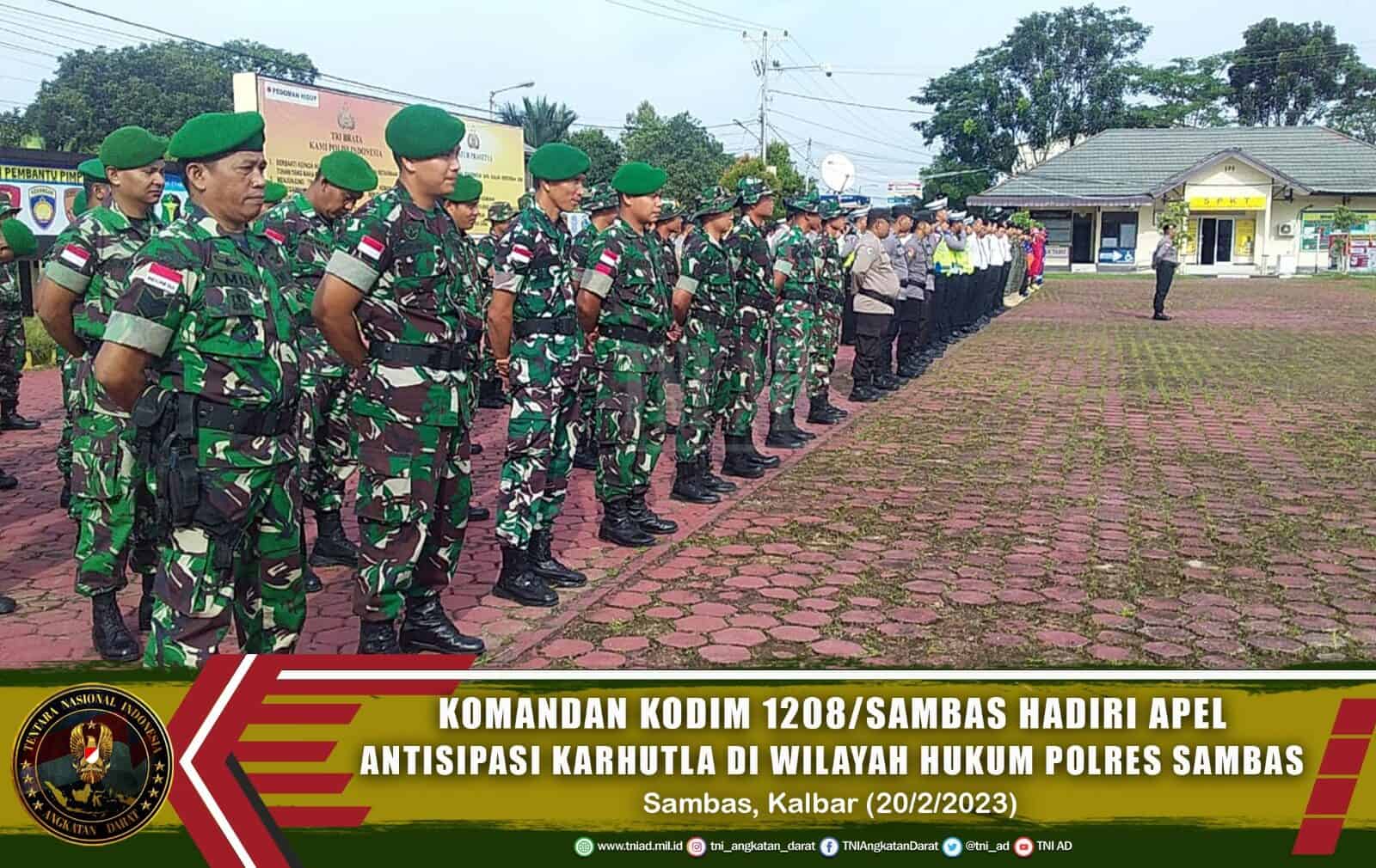 Komandan Kodim 1208/Sambas Hadiri Apel Antisipasi Karhutla di Wilayah Hukum Polres Sambas