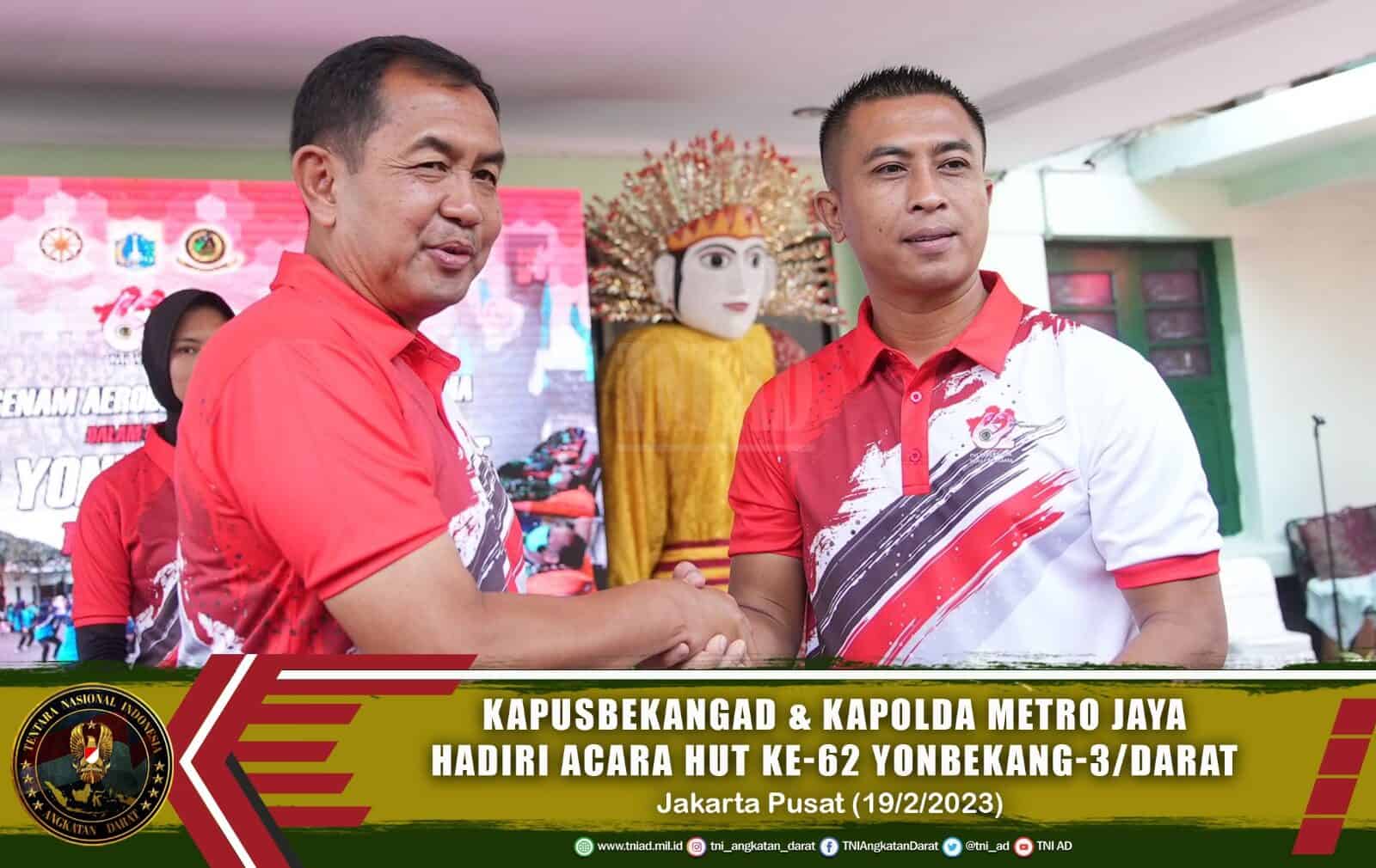 Kapusbekangad & Kapolda Metro Jaya Hadiri Acara HUT Ke-62 Yonbekang-3/Darat