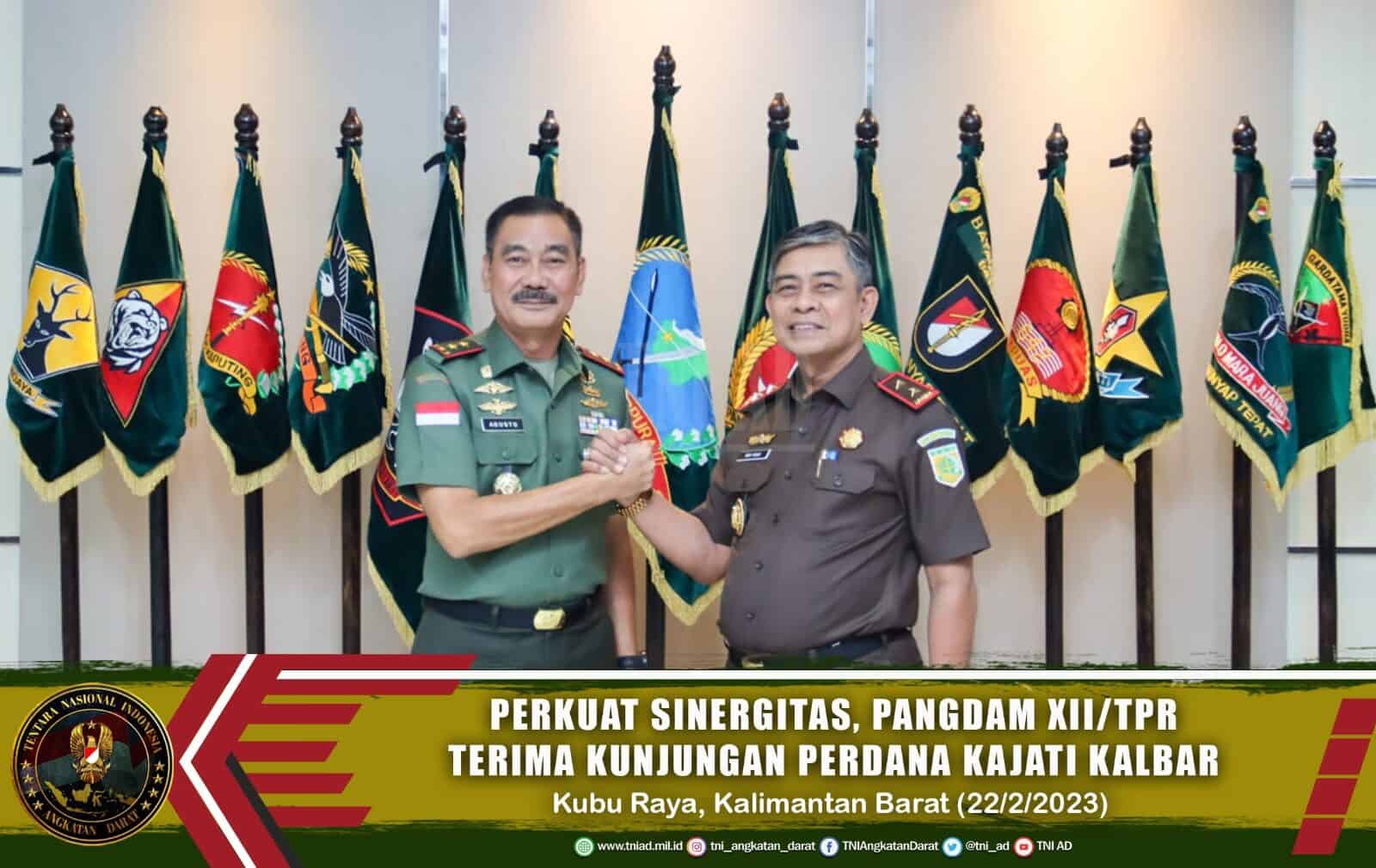 Perkuat Sinergitas, Pangdam XII/Tpr Terima Kunjungan Perdana Kajati Kalbar