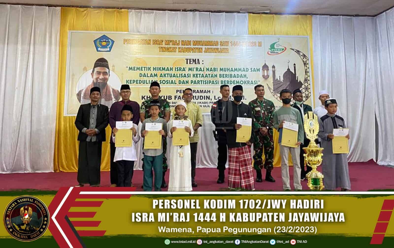 Personel Kodim 1702/JWY Hadiri Isra Mi’raj 1444 H Kabupaten Jayawijaya