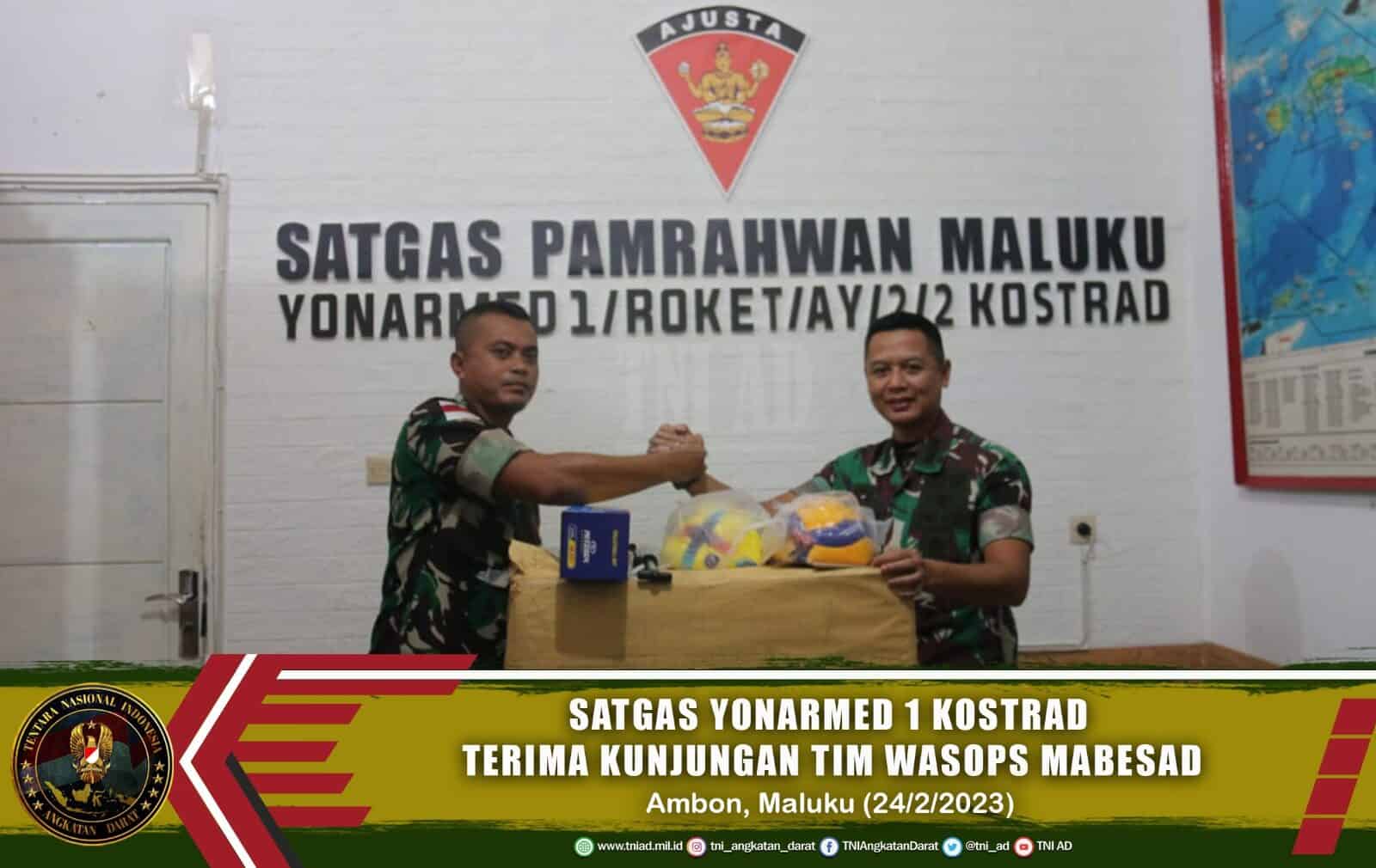 Satgas Yonarmed 1 Kostrad Terima Kunjungan Tim Wasops Mabesad