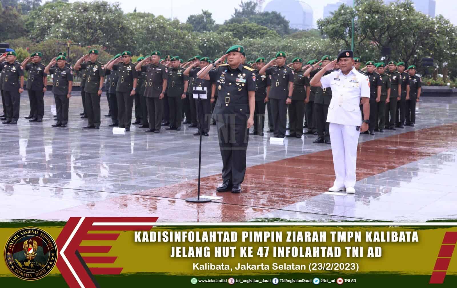 Kadisinfolahtad Pimpin Ziarah TMPN Jelang Peringatan HUT ke-47 Infolahata TNI AD