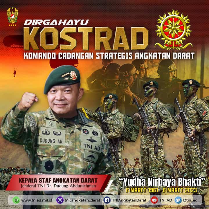 Dirgahayu Kostrad “Yudha Nirbaya Bhakti” 6 Maret 1961 – 6 Maret 2023