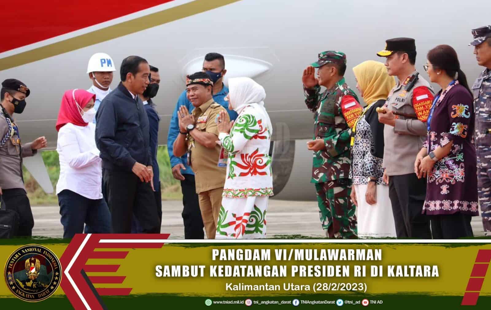 Pangdam VI/Mulawarman Sambut Kedatangan Presiden RI di Kaltara