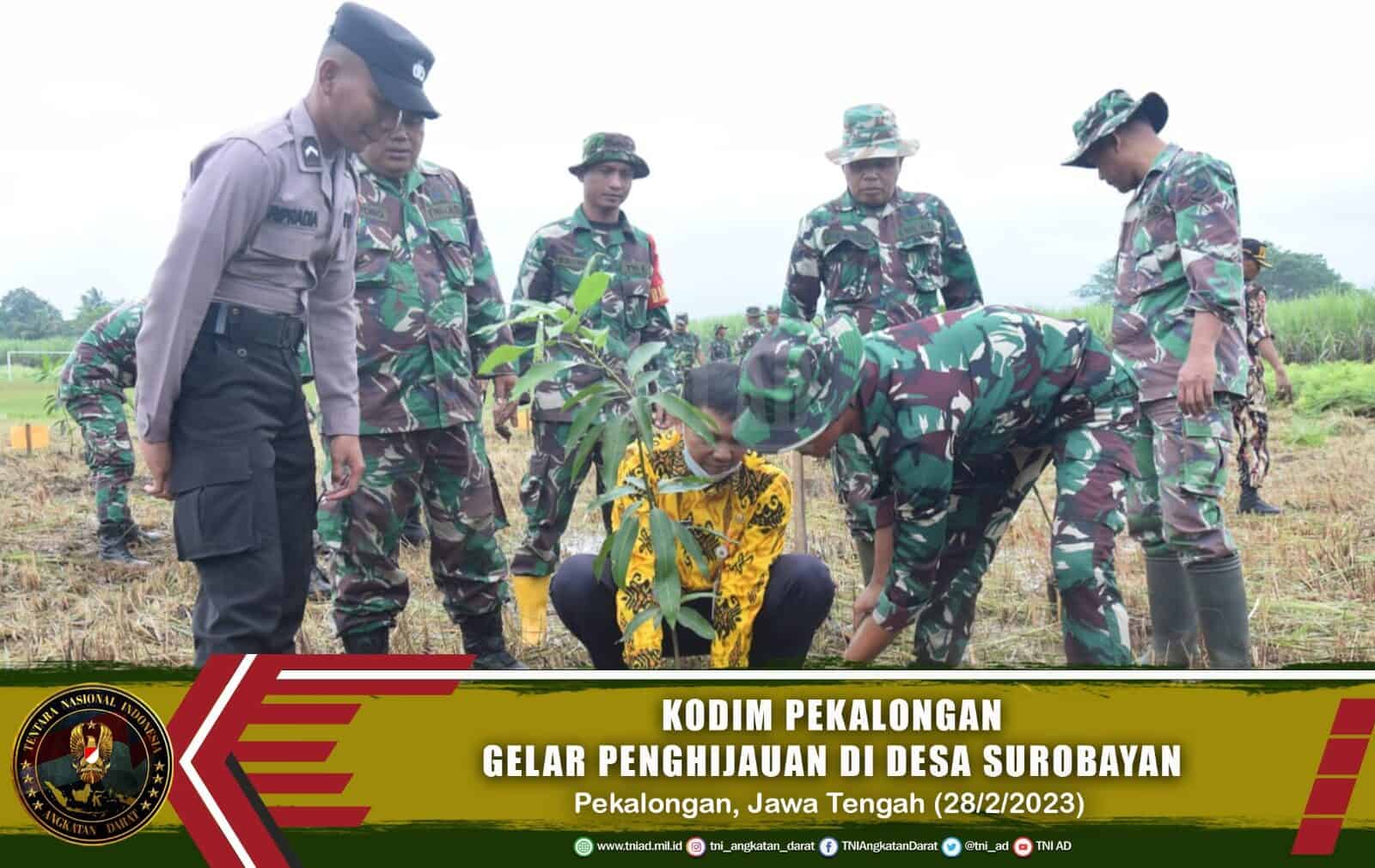 Kodim Pekalongan Gelar Penghijauan di Desa Surobayan