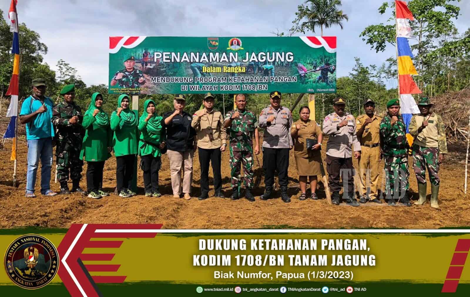 Dukung Ketahanan Pangan, Kodim 1708/BN Tanam Jagung